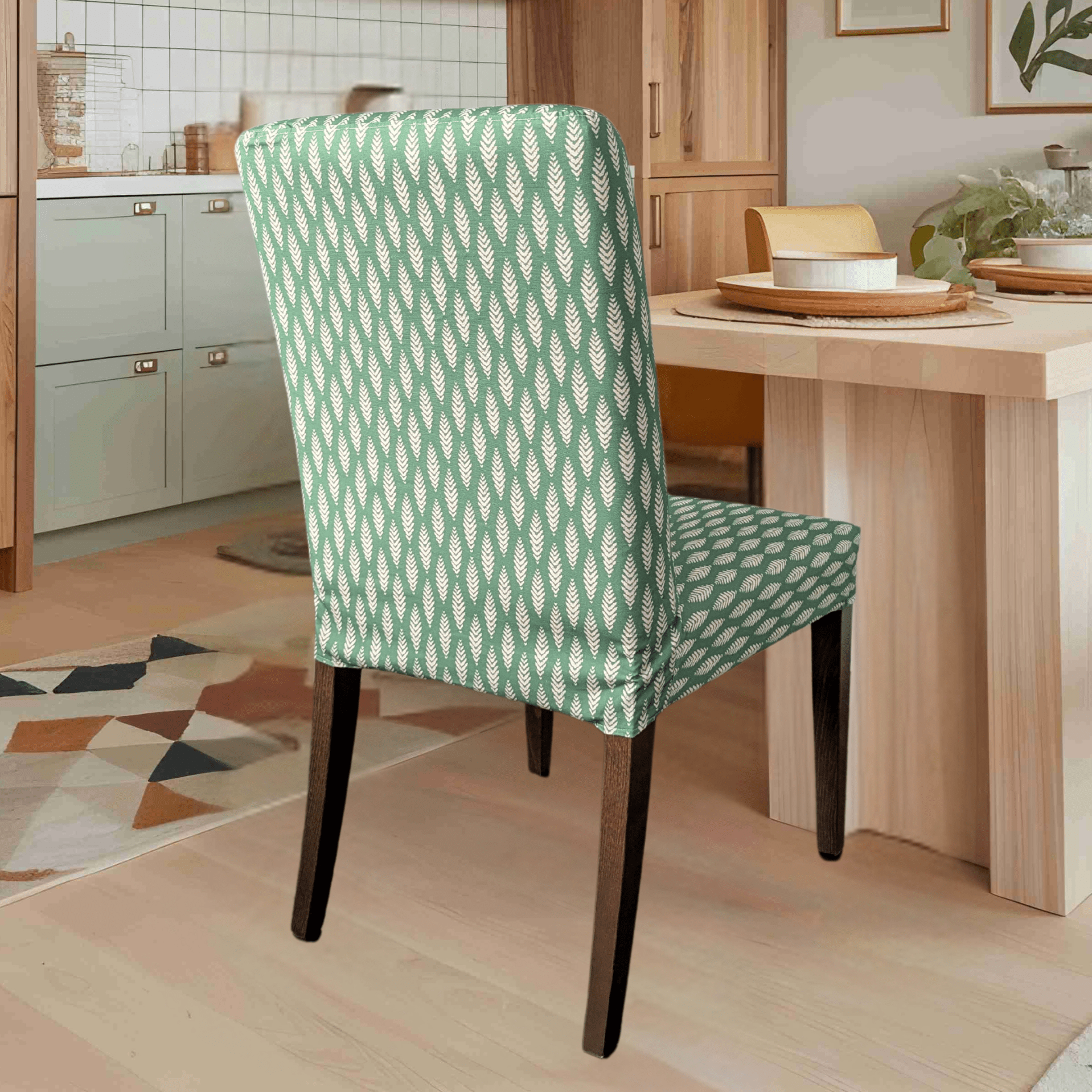 Rockin Cushions IKEA Henriksdal Dining Regular Leaf Sage Green Dining Chair Covers, Compatible with IKEA Henriksdal, Set of 2